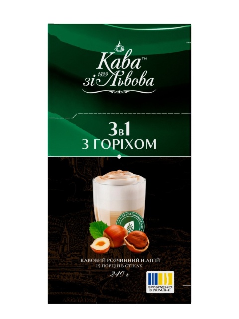 Kawa ze Lwowa Kawa 3 w 1 240g o smaku orzechowym