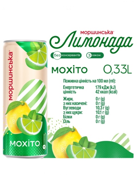 Lemoniada Morszynska o smaku mojito 0,33L bezalkoholowa