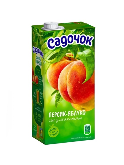 Nektar jabłkowo-brzoskwiniowy Sadochok z miąższem 0,95L pasteryzowany