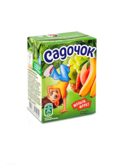 Nektar wieloowocowy Sadochok z miąższem 0,2L pasteryzowany