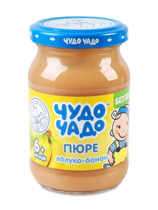 Puree jabłkowo-bananowe Chudo-Chado bez dodatku cukru homogenizowane sterylizowane 170g słoik