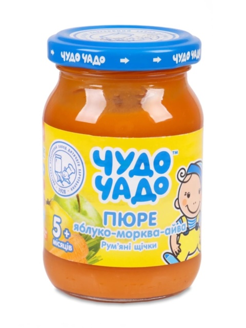 Puree jabłko-marchew-pigwa Chudo-Chado bez dodatku cukru homogenizowane sterylizowane 170g słoik
