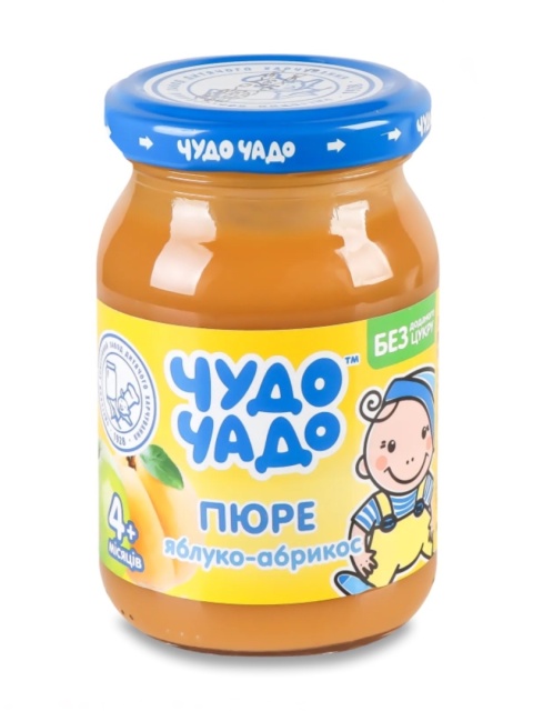 Puree jabłkowo-morelowe Chudo-Chado bez dodatku cukru homogenizowane sterylizowane 170g słoik