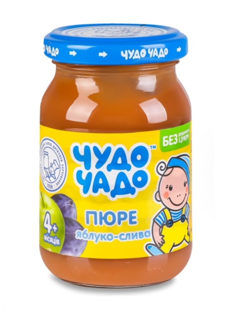 Puree jabłkowo-śliwkowe Chudo-Chado bez dodatku cukru homogenizowane sterylizowane 170g słoik