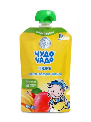 Puree z mango-jabłko-banan bez dodatku cukru Chudo-Chado homogenizowane sterylizowane 90g