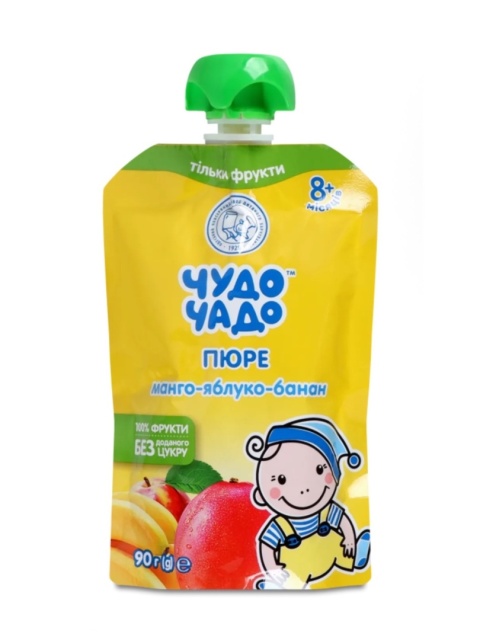 Puree z mango-jabłko-banan bez dodatku cukru Chudo-Chado homogenizowane sterylizowane 90g