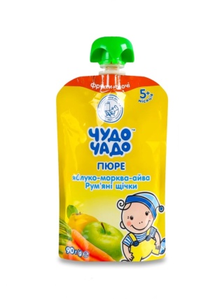 Puree jabłko-marchew-pigwa Chudo-Chado bez dodatku cukru homogenizowane sterylizowane 90g