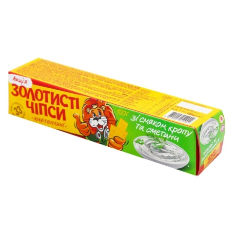 Chipsy Jaivir "Złociste" o smaku koperku i śmietany 100g (formowane)