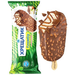 Lody KRESHATIK KYIVSYI o smaku wanilowym i orzechowym, z nadzieniem z orzechow 75g
