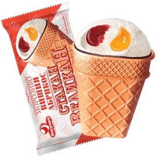 Lody Lasunka 'Stakan Vielikan'o smaku moreli i wisni 150ml/90g