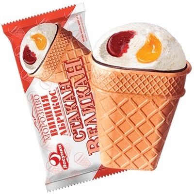 Lody Lasunka 'Stakan Vielikan'o smaku moreli i wisni 150ml/90g