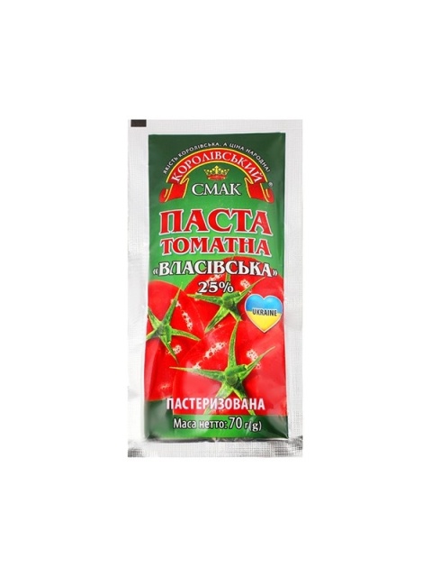 Pasta pomidorowa (25%) "Vlasivs`ka" (pasteryzowana) 70g