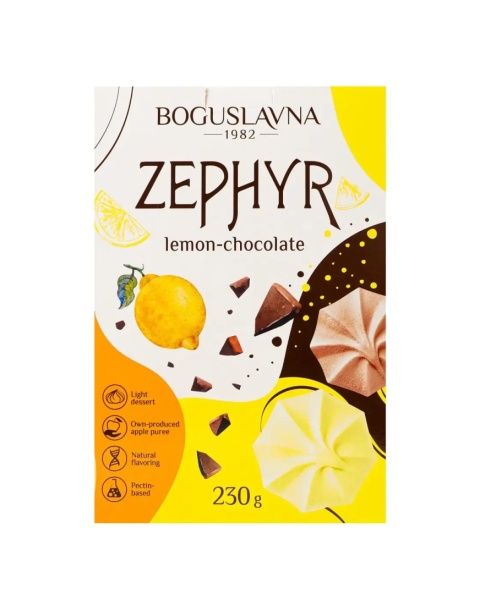 Pianki o smaku cytrynowym-czekoladowym Zefir Bogusalvna 230g