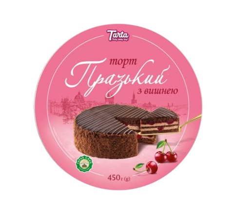 Praski z Wiśniami Tort Biszkoptowy Tarta 500g