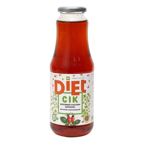 Sok brzozowy z dziką różą DIET 1L but.szklana